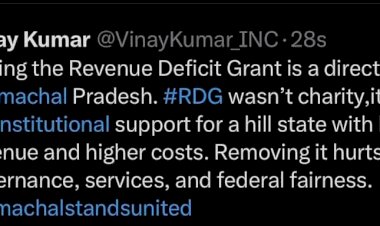 हिमाचल को RDG से वंचित करना पहाड़ी राज्य के साथ अन्याय : विनय कुमार