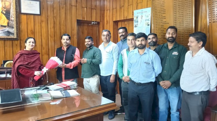 नाहन:.सिरमौर टैक्सी आपरेटर्स डीसी सिरमौर से मिले,टैक्सी स्टैंड की गुहार लगाई..