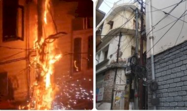 नाहन: छोटा चौक में तड़के पोल पर भड़की चिंगारी,मची अफरातफरी, हजारों का नुकसान...