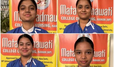नाहन :माता पद्मावती कॉलेज आफ नर्सिंग की की छात्राओं ने प्रतिभा का लोहा मनवाया..शत प्रतिशत रहा परिणाम....